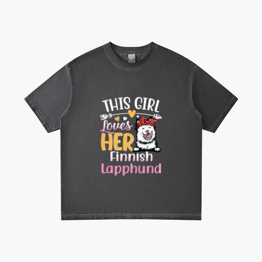Discover This Girl Love Her Finnish Lapphund Dog - Dog Lover For Women - Gradient T Shirts
