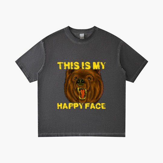 Discover This Is My Happy Face Funny Grizzly Bear Gradient T Shirts