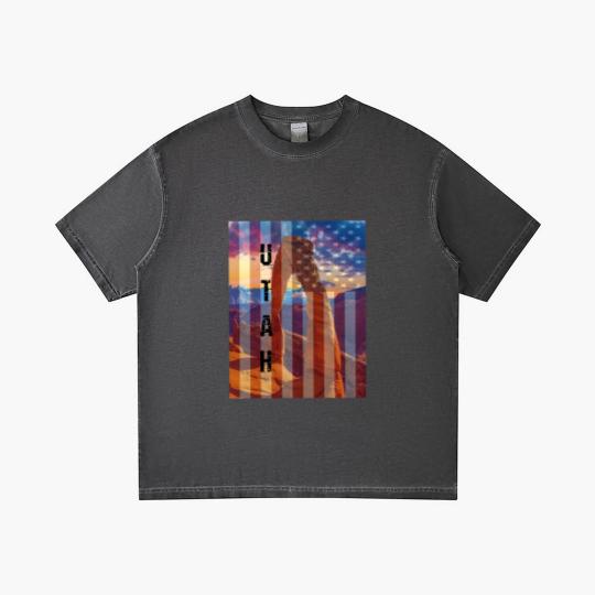 Discover Utah American Flag Gradient T Shirts