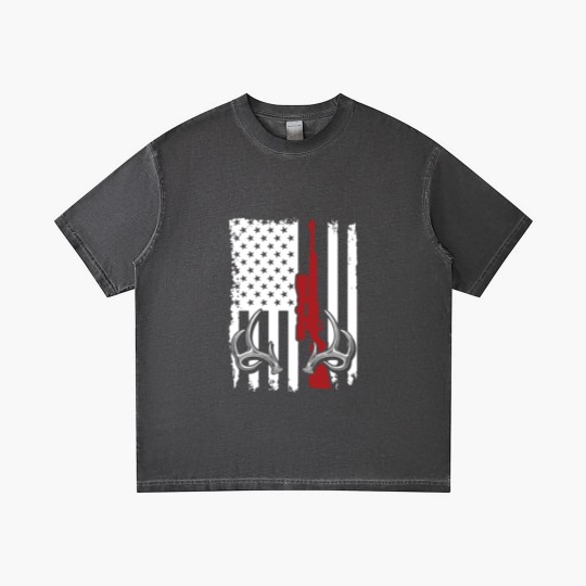 Discover Deer Hunting American Flag Gradient T Shirts