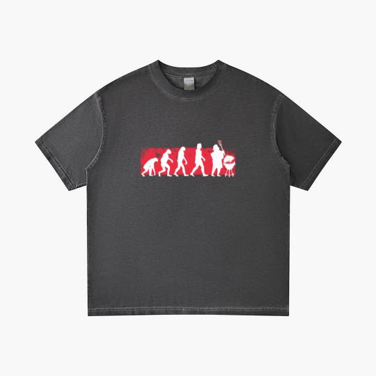 Discover Grill Evolution BBQ Grilling Meat Gift For Dad Gradient T Shirts