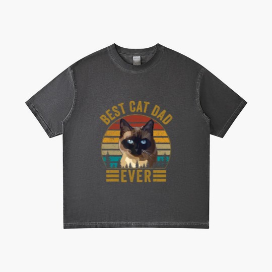 Discover Retro Vintage Best Cat Dad Ever Fathers day Siamese Cat Gradient T Shirts