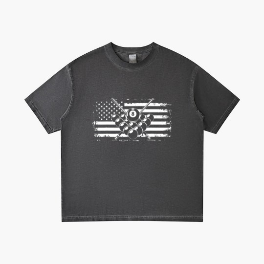 Discover Billiards Pool American Flag Gradient T Shirts