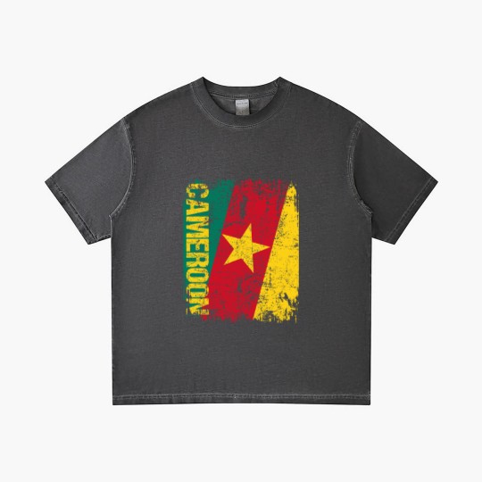 Discover Cameroon Flag Vintage Distressed Gradient T Shirts