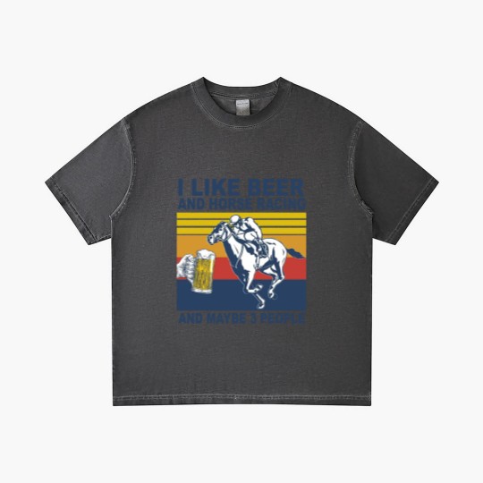 Discover Horse Racing Like Beer And Maybe 3 People Vintage Horse Lovers - I Like Beer And Maybe 3 People Funny - Gradient T Shirts