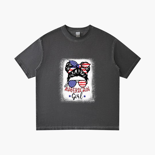 Discover All American Girl Bleached Gradient T Shirts Patriotic July 4th Gradient T Shirts