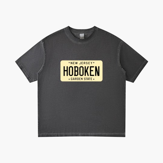 Discover Hoboken New Jersey License Plate Gradient T Shirts