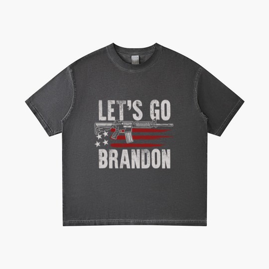 Discover Gun American Flag Patriots Let's Go Brandon  Gradient T Shirts