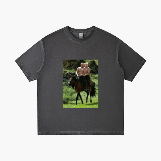 Discover Trump Putin Meme Gradient T Shirts Russian Putin Riding A Horse With Donald Trump Meme