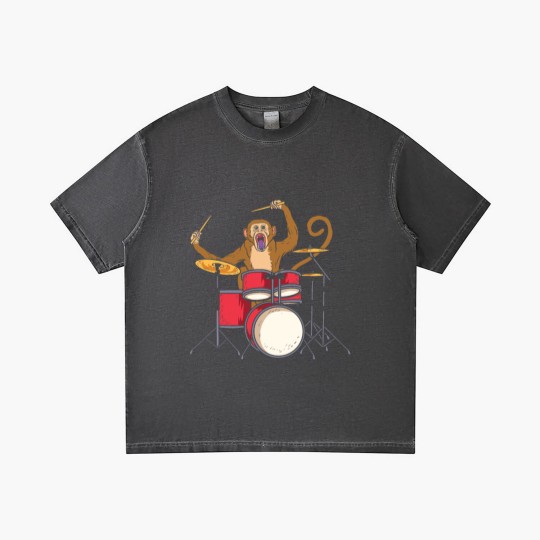 Discover Monkey Playing Drums Drummer Band The Animal Gradient T Shirts