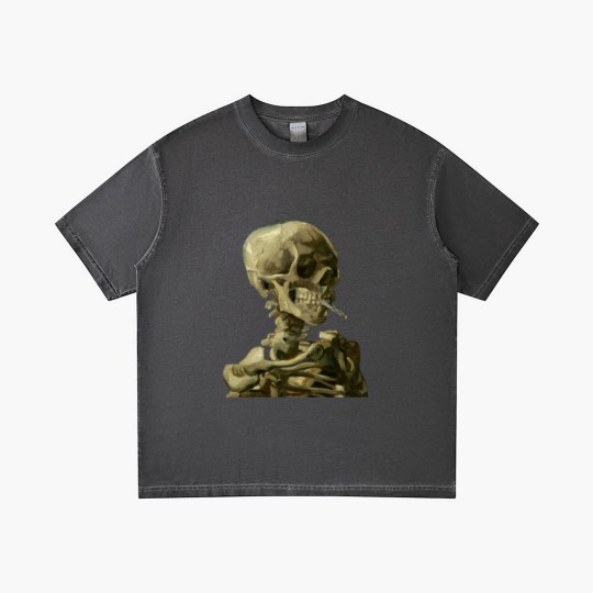 Discover Skull with Burning Cigarette by Vincent van Gogh - Skull - Gradient T Shirts