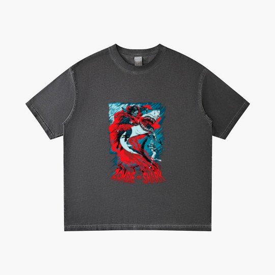 Discover Shark Vs Zombie Gradient T Shirts