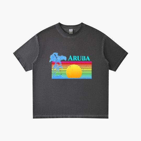 Discover Retro Beach Aruba Sunset - Aruba - Gradient T Shirts