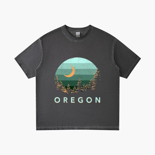 Discover Oregon Vintage Sunset Outdoors Hiking Souvenir Gradient T Shirts