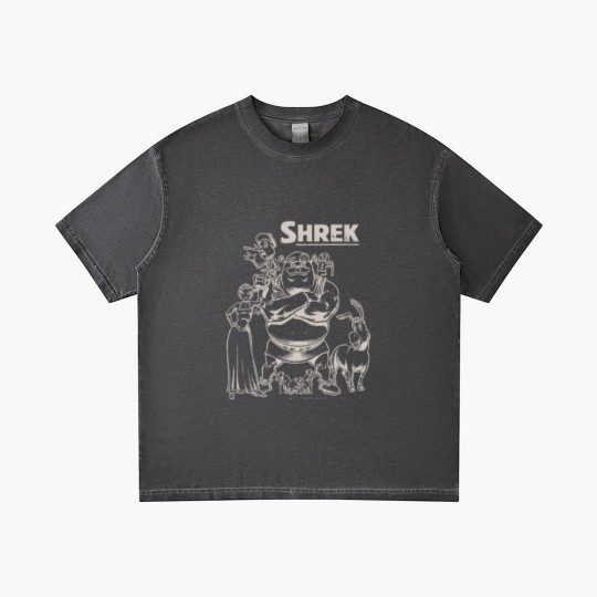 Discover Shrek Group Shot Faded Portrait Gradient T Shirts
