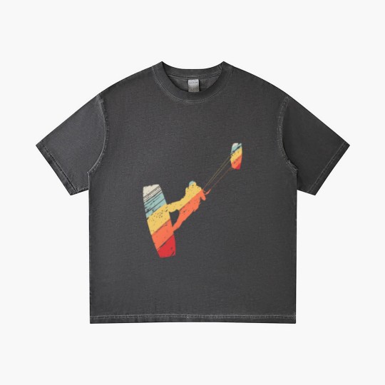 Discover Kite Boarding Kiteboarder Retro Vintage Gradient T Shirts