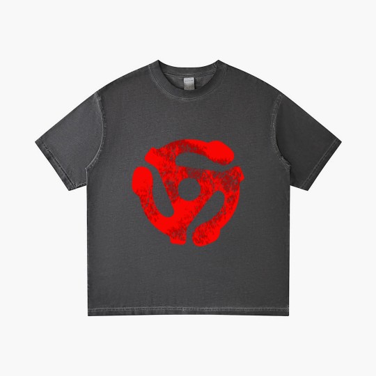 Discover Music Turntable Record Dj Red 45 Rpm Adapter Gradient T Shirts