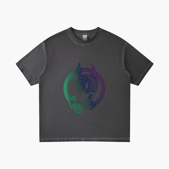 Discover Jerry Garcia Wolf guitar Dead Gradient T Shirts
