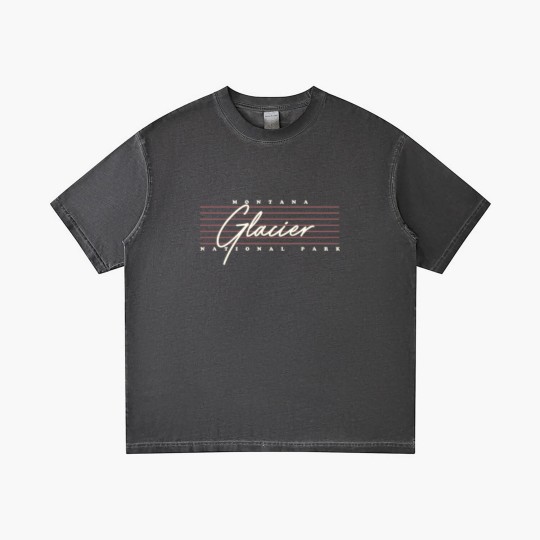 Discover Retro Glacier National Park Gradient T Shirts