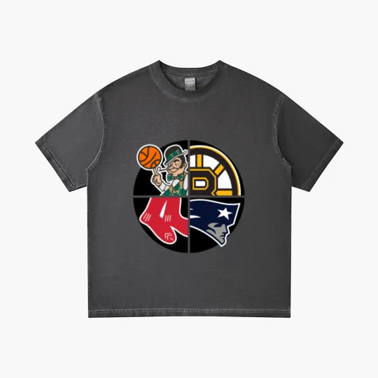 Discover Boston Sports Quad Cap Gradient T Shirts