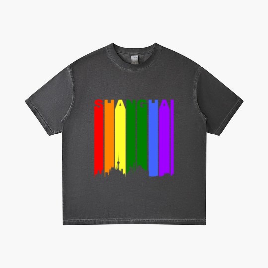 Discover Shanghai China Rainbow LGBT Gay Pride Gradient T Shirts