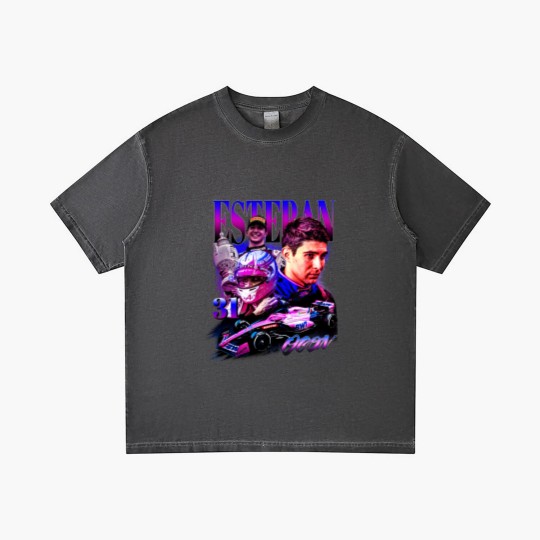 Discover Esteban Ocon Gradient T Shirts Driver Racing Championship Formula Racing Gradient T Shirts French Vintage Design 90s Graphic Gradient T Shirts