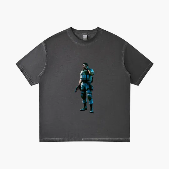 Discover Chris Redfield Residence Evil Biohazard 5 Gold Premium Unisex Gradient T Shirts