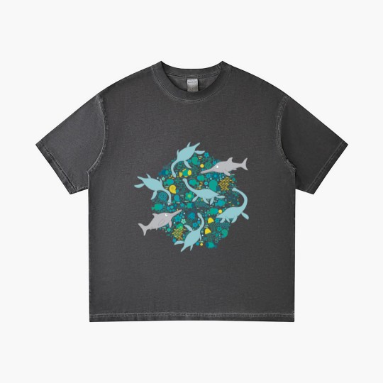 Discover Swimming with Plesiosaurs - cute prehistoric animal design - Swimming - Gradient T Shirts