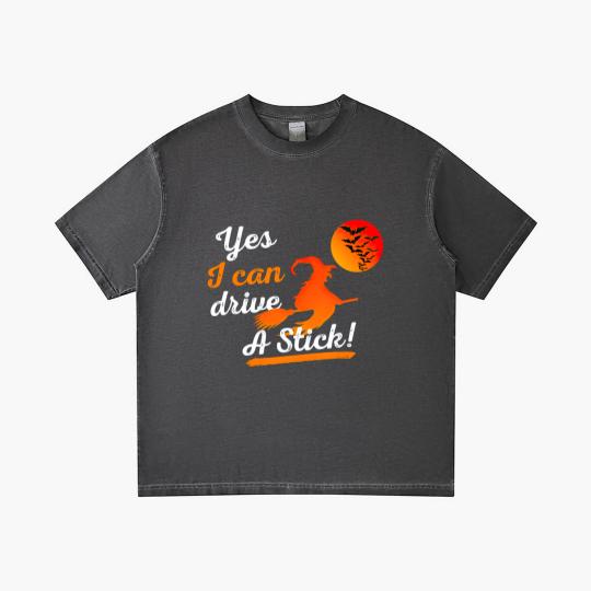 Discover Halloween Witch Broom Yes I Can Drive A Stick Gradient T Shirts