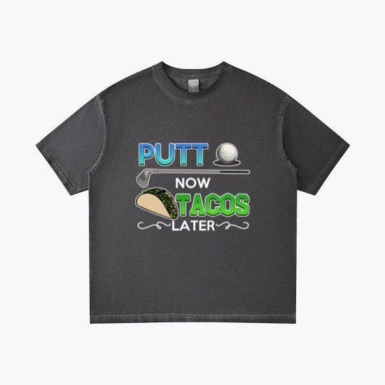 Discover Golf Gift Putt Now Tacos Later funny taco golfing Gradient T Shirts