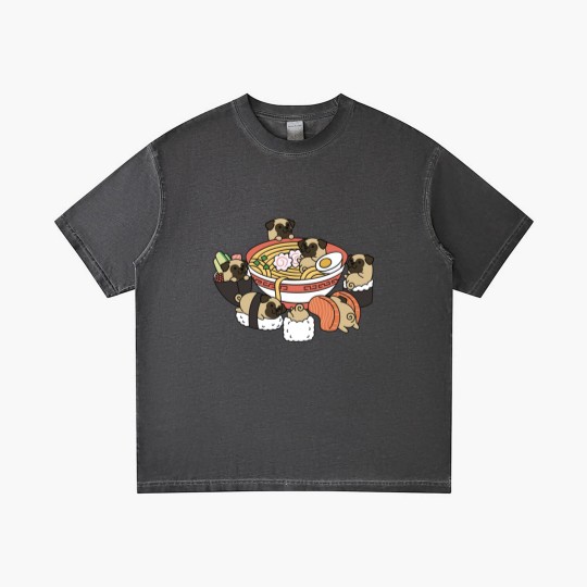 Discover Pug Ramen Sushi - Pug - Gradient T Shirts