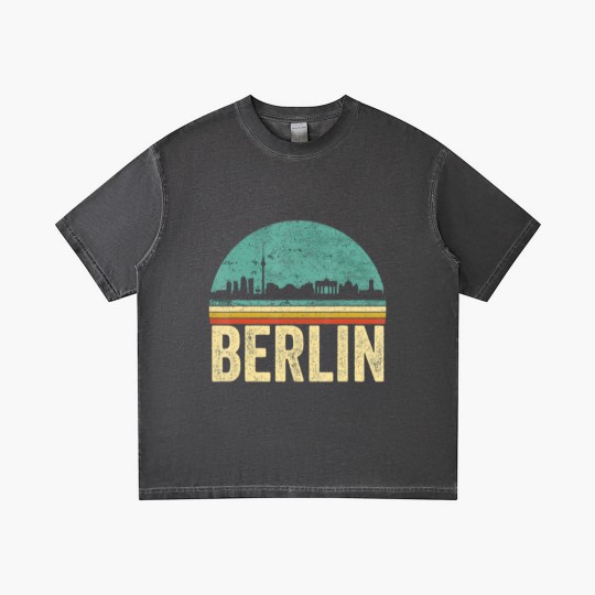 Discover Vintage 80s Retro Berlin Souvenir Skyline Berlin Gradient T Shirts