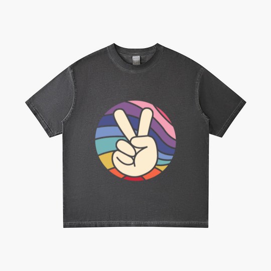 Discover Groovy Peace Sign Hand Hippie Vintage 70s Gift Gradient T Shirts