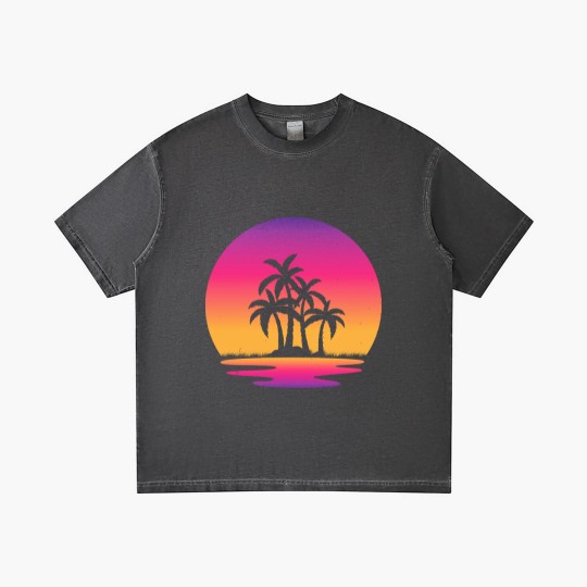 Discover Retro Sunset Retrowave Lake Sunsetby retrohub Gradient T Shirts