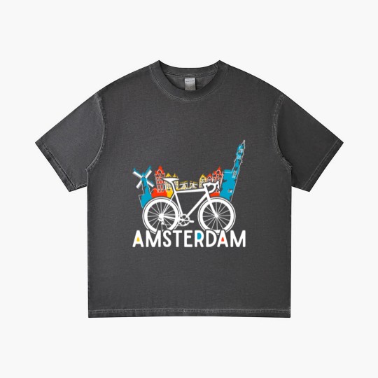 Discover Amsterdam bike in Holland Gradient T Shirts