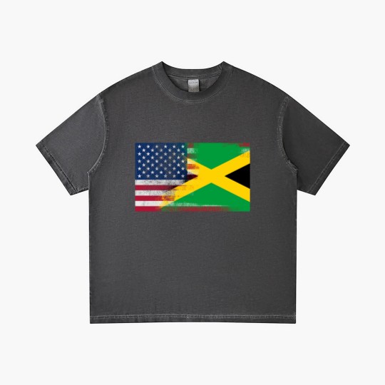 Discover Jamaican American Half Jamaica Half America Flag Gradient T Shirts