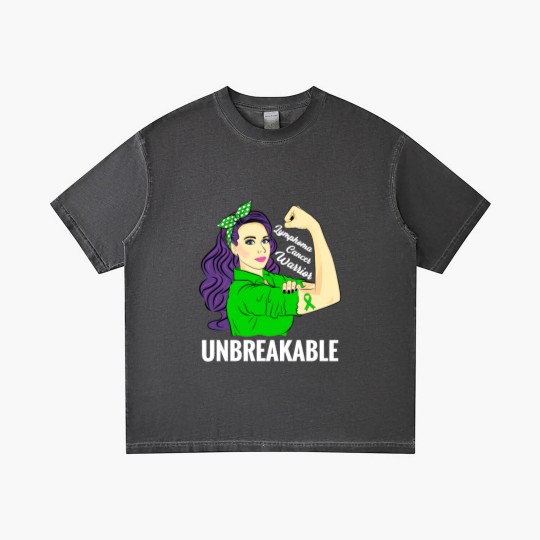 Discover Lymphoma Cancer Awareness Warrior Unbreakable Support - Lymphoma Cancer - Gradient T Shirts