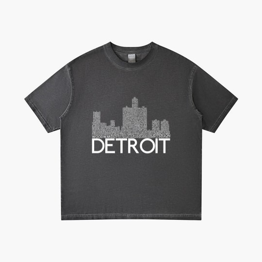Discover Detroit Skyline Word Art Print - Detroit - Gradient T Shirts
