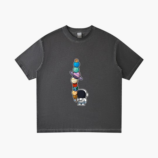 Discover Astronaut Ice Cream Eating Planet Gradient T Shirts