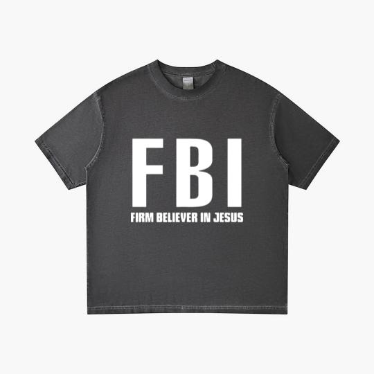 Discover FBI Firm Believer In Jesus patriotic police Gradient T Shirts