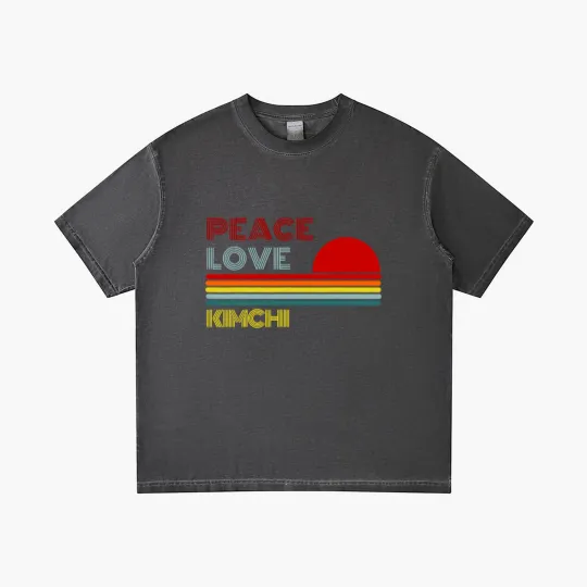Discover Peace Love Kimchi Retro Vintage Gradient T Shirts
