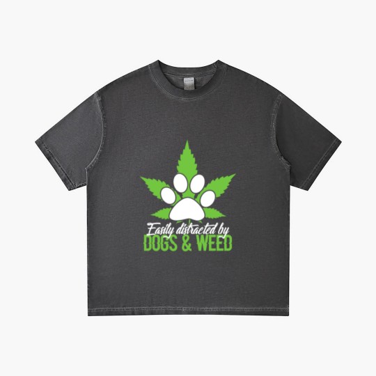 Discover Easily Distracted By Dogs & Weed Gradient T Shirts