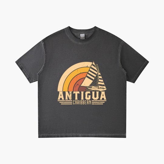 Discover Antigua Retro Sailing Vacation Design - Antigua - Gradient T Shirts