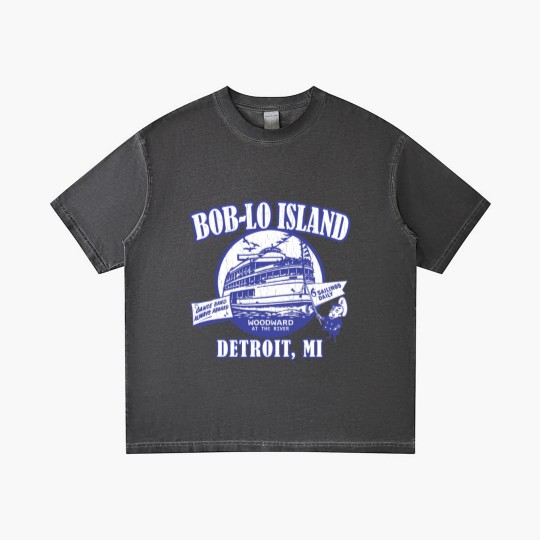 Discover Boblo Island, Detroit MI (vintage distressed look) - Detroit - Gradient T Shirts