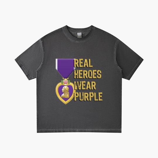 Discover Purple Heart Military Real Heroes Wear Purple Gradient T Shirts