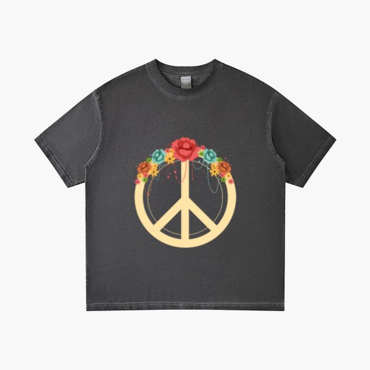 Discover Floral Peace Symbol Hippie Lover Peace Sign Gradient T Shirts