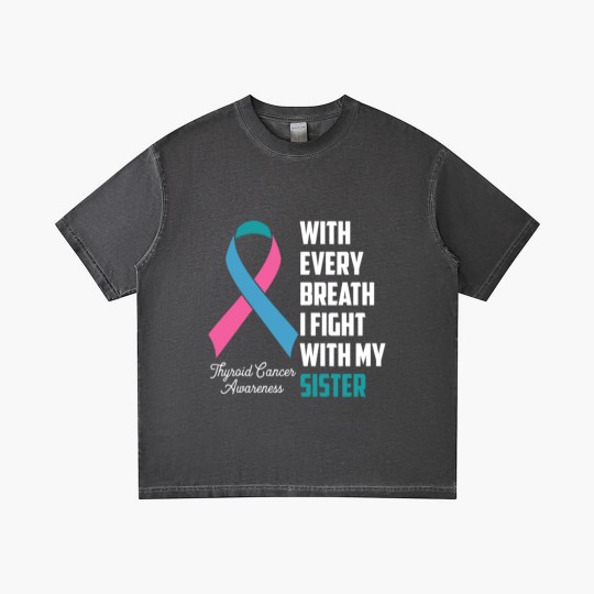 Discover Sister Thyroid Cancer Awareness Blue Pink Teal Rib Gradient T Shirts