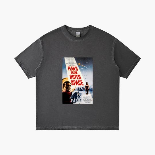 Discover Plan 9 From Outer Space, Retro Space Movie Poster Art Gradient T Shirts,  Cult Classic Gradient T Shirts,  Sci-Fi Art, Vintage   Graphic Gradient T Shirts, Horror Movie Print