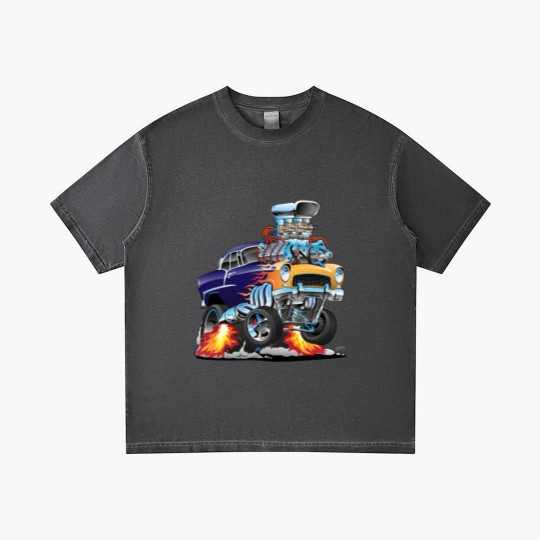 Discover Classic Fifties Hot Rod Muscle Car Cartoon - Car - Gradient T Shirts