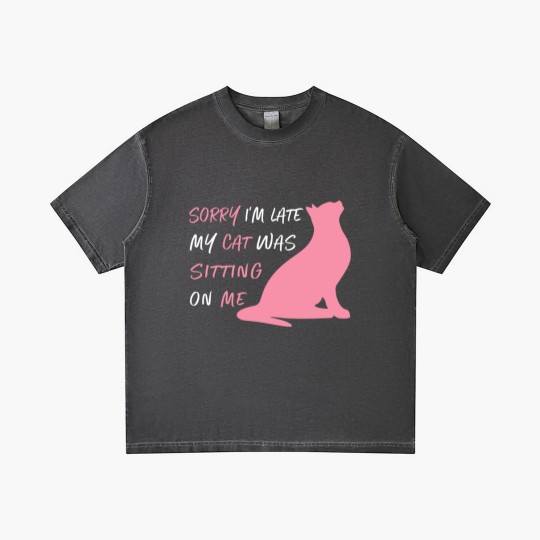 Discover Funny Sorry I'm Late My Cat Was Sitting On Me, Cat Gradient T Shirts